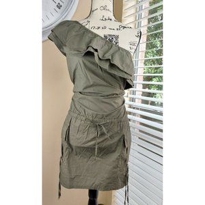 Moda International Green Sundress  XS Off Shoulder Spring  Casual